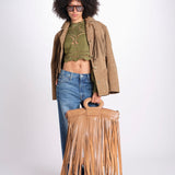 camicia cropped con intarsi fiori 344608 GREEN L0013 farm rio 
