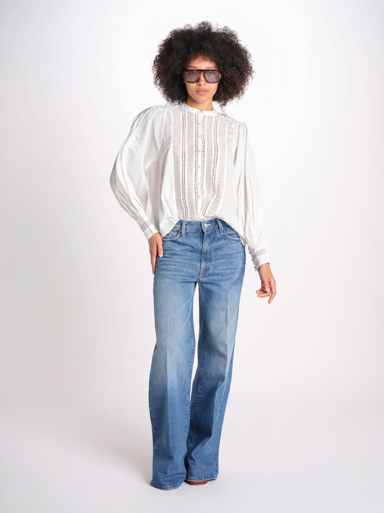 camicia m/l con ajours 347737 OFF-WHITE L0025 farm rio 