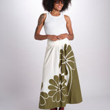 gonna con stampa fiori 350513 PALERMO GREEN 26083 farm rio 