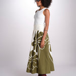 gonna con stampa fiori 350513 PALERMO GREEN 26083 farm rio 