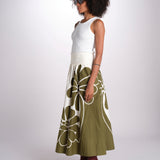 gonna con stampa fiori 350513 PALERMO GREEN 26083 farm rio 