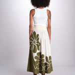 gonna con stampa fiori 350513 PALERMO GREEN 26083 farm rio 