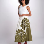 gonna con stampa fiori 350513 PALERMO GREEN 26083 farm rio 