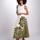 gonna con stampa fiori 350513 PALERMO GREEN 26083 farm rio 