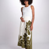 gonna con stampa fiori 350513 PALERMO GREEN 26083 farm rio 