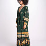 abito lungo stampa paisley 351135 AYLA GREEN 26009 farm rio 
