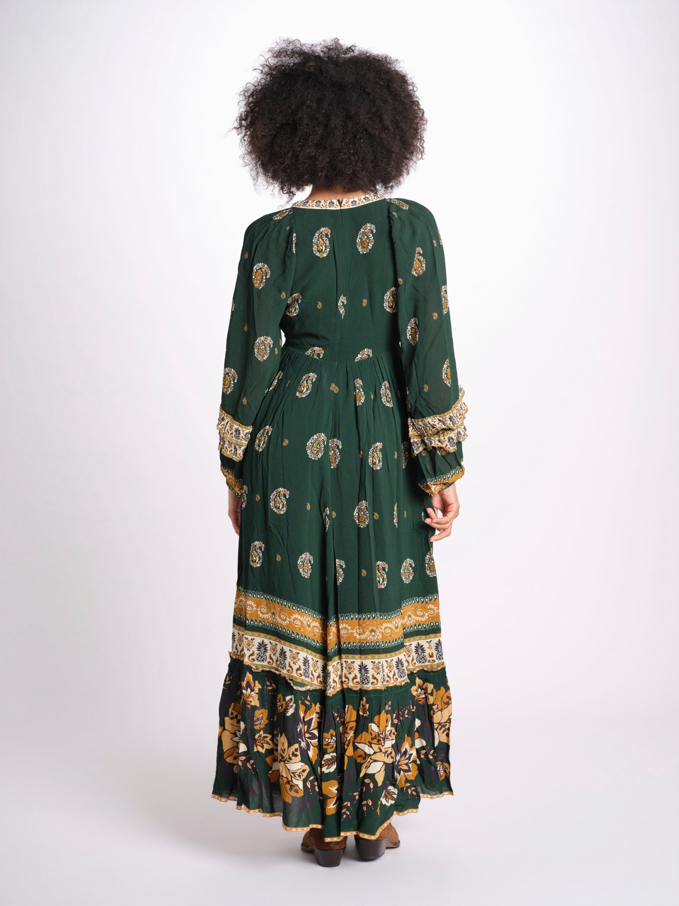 abito lungo stampa paisley 351135 AYLA GREEN 26009 farm rio 