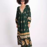 abito lungo stampa paisley 351135 AYLA GREEN 26009 farm rio 