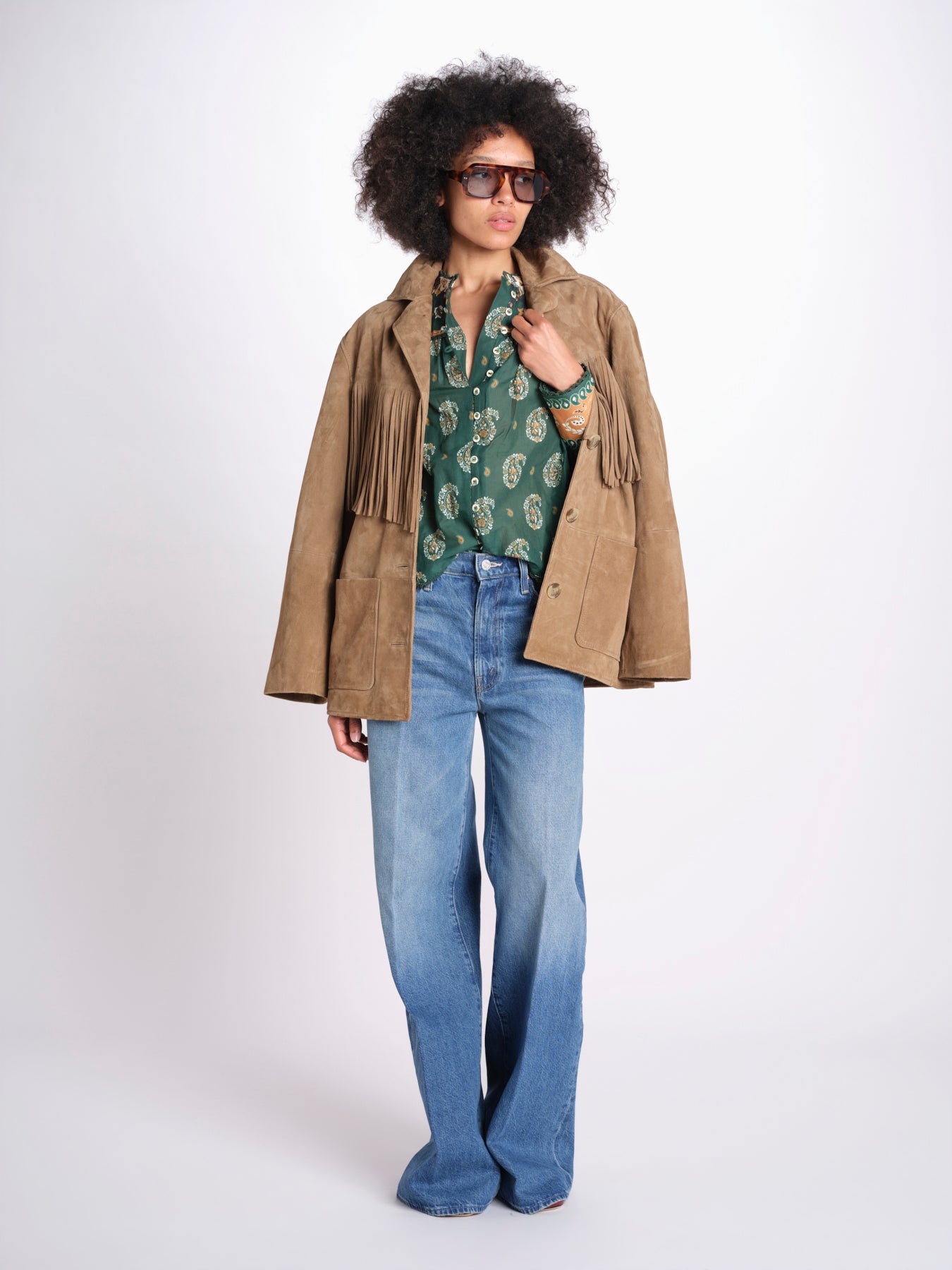 camicia m/l stampa paisley 351137 AYLA GREEN 26009 farm rio 