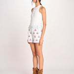 short in denim EMBROIDERED CHERRY 349041 DENIM farm rio 