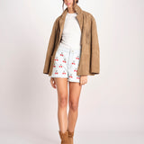 short in denim EMBROIDERED CHERRY 349041 DENIM farm rio 