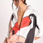 camicia con tucano GRAPHIC BIRDS 348572 BLUSH farm rio 