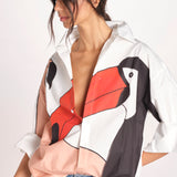 camicia con tucano GRAPHIC BIRDS 348572 BLUSH farm rio 