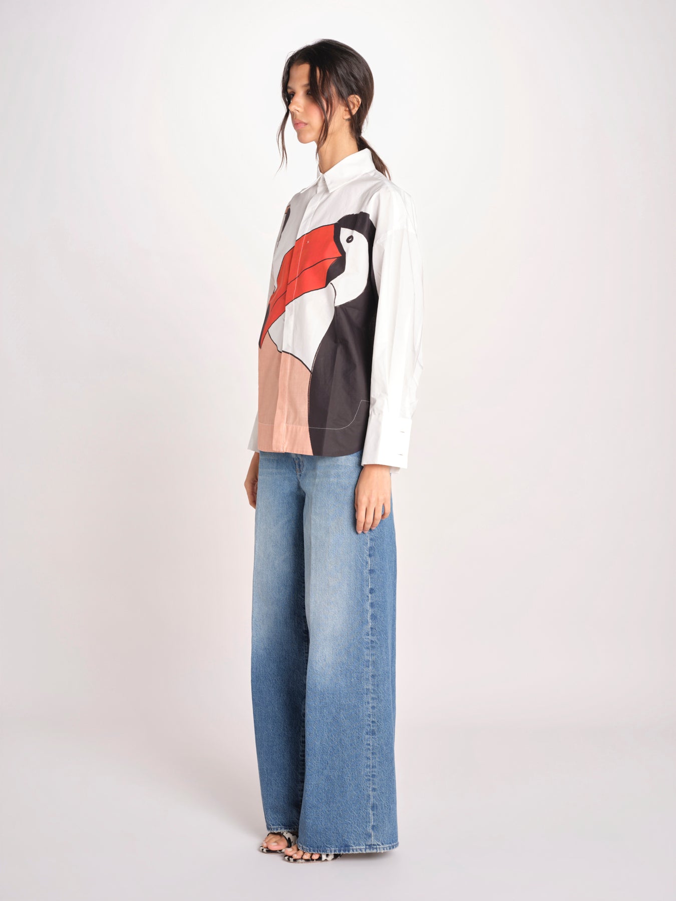 camicia con tucano GRAPHIC BIRDS 348572 BLUSH farm rio 