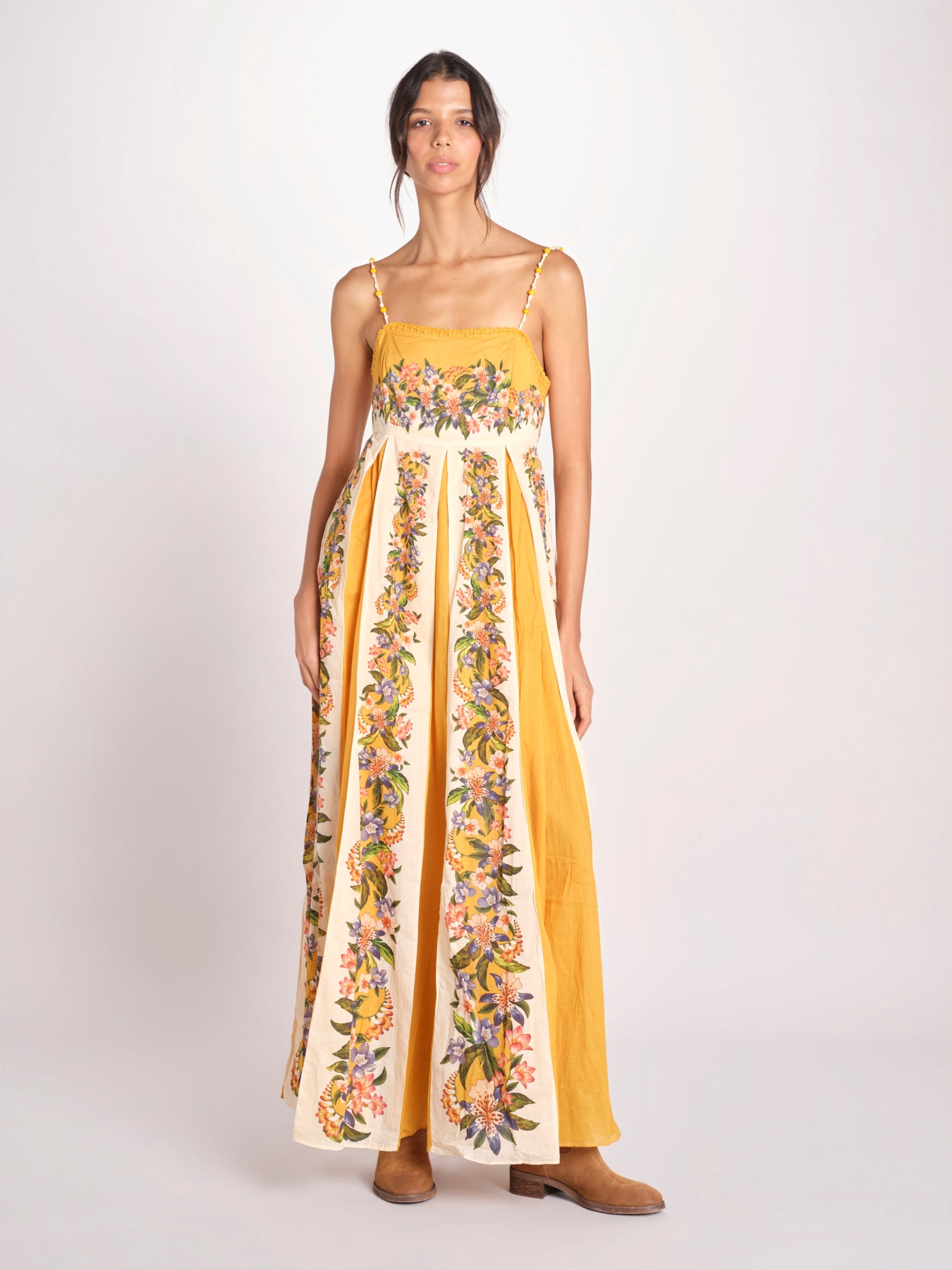 abito lungo a fiori HILO STRIPES DRESS 351309 HILO STRIPES SAND farm rio 