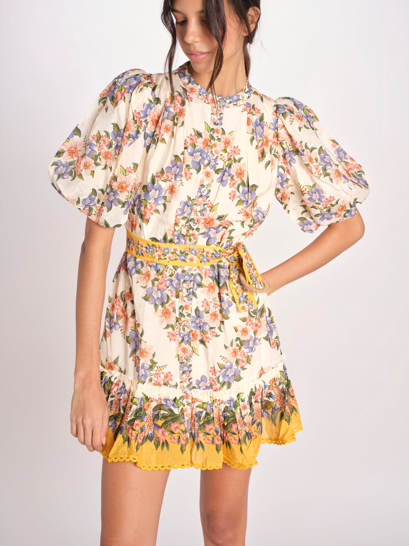 miniabito a fiori HILO STRIPES MINI DRESS 353546 HILO STRIPES SAND farm rio 