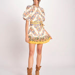 miniabito a fiori HILO STRIPES MINI DRESS 353546 HILO STRIPES SAND farm rio 