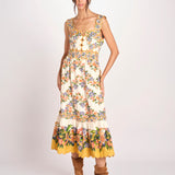 abito longuette a fiori HILO STRIPES SAND MINI DRESS 353553 HILO STRIPES SAND farm rio 