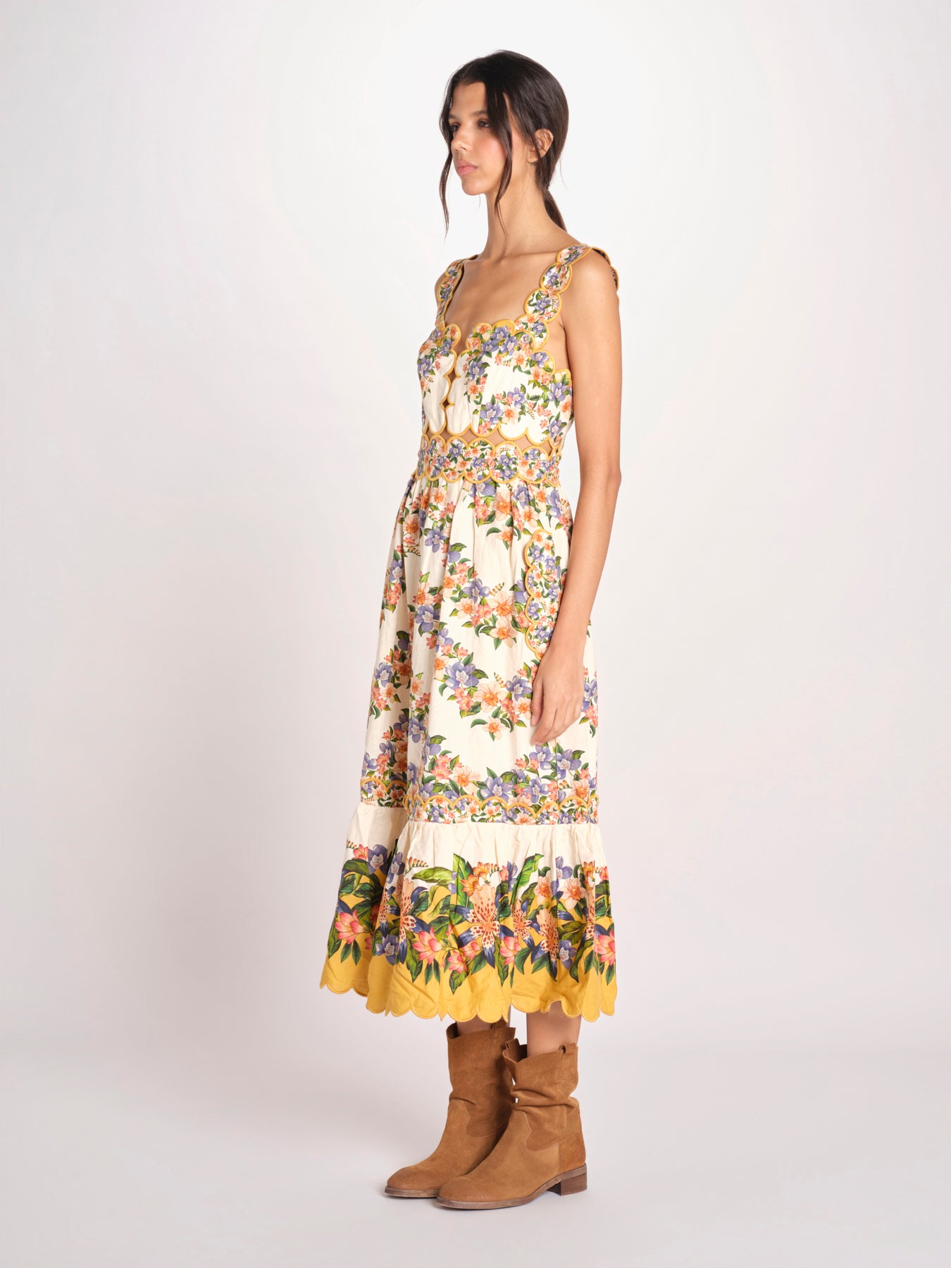 abito longuette a fiori HILO STRIPES SAND MINI DRESS 353553 HILO STRIPES SAND farm rio 