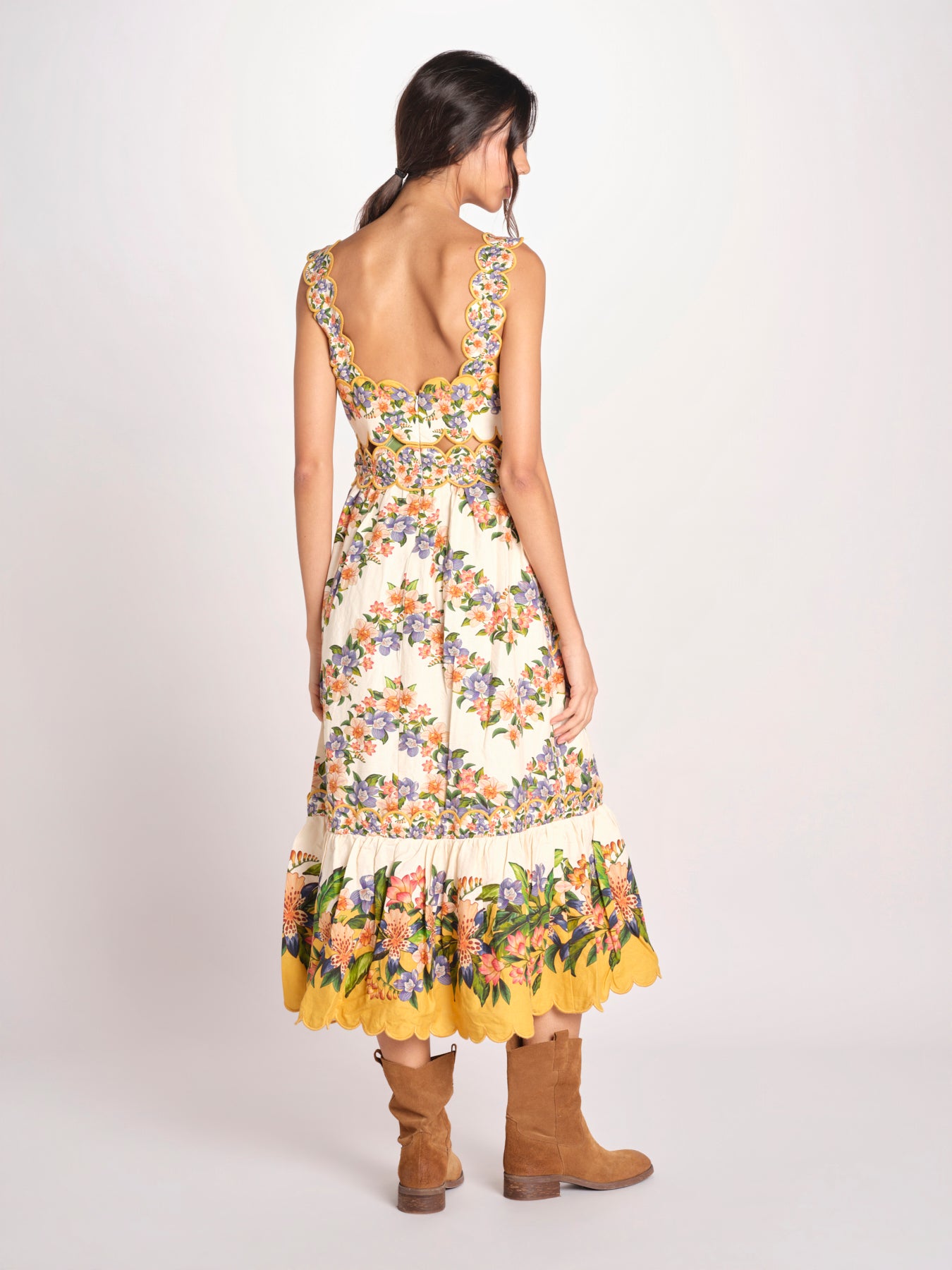 abito longuette a fiori HILO STRIPES SAND MINI DRESS 353553 HILO STRIPES SAND farm rio 