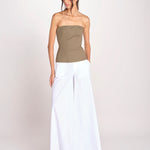 pantalone ove in cotone 40811-400 BIANCO 01 federica tosi 