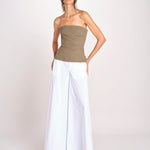 pantalone ove in cotone 40811-400 BIANCO 01 federica tosi 