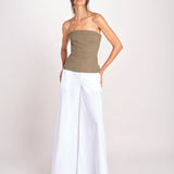 pantalone ove in cotone 40811-400 BIANCO 01 federica tosi 