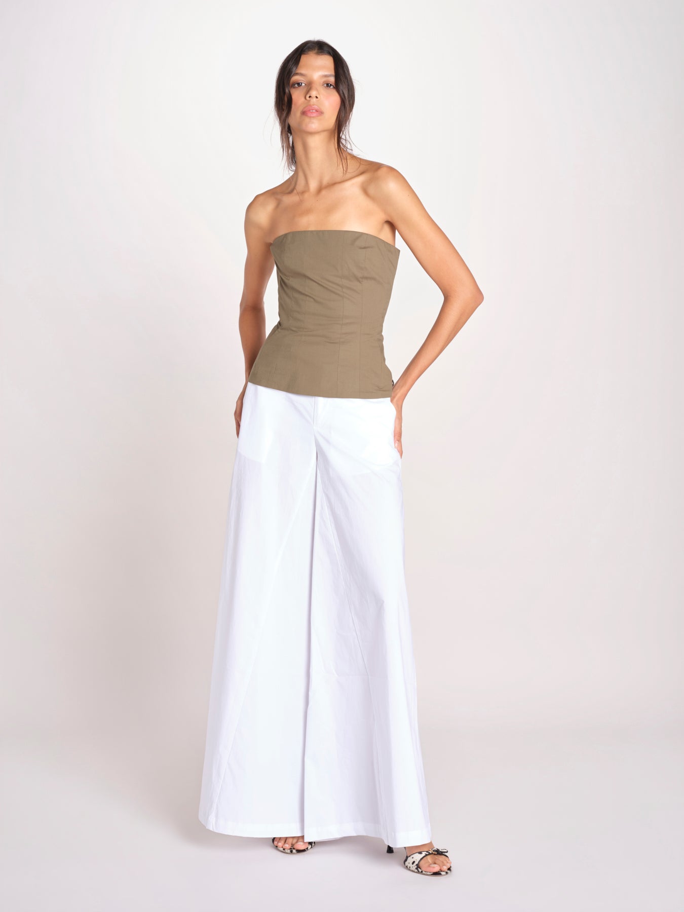 pantalone ove in cotone 40811-400 BIANCO 01 federica tosi 