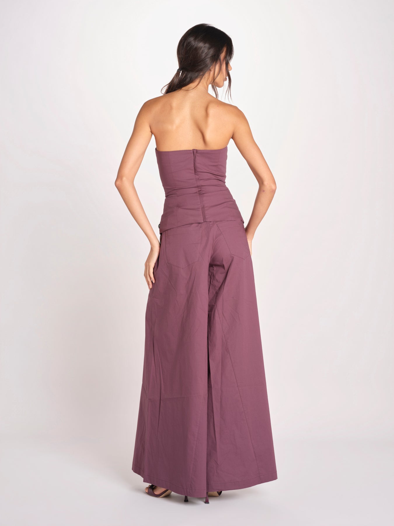 pantalone over in cotone 40811-400 MELANZANA 18 federica tosi 