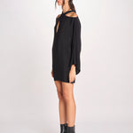 mini abito con collo intrecciato 41235-412 NERO 29 federica tosi 