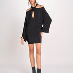 mini abito con collo intrecciato 41235-412 NERO 29 federica tosi 