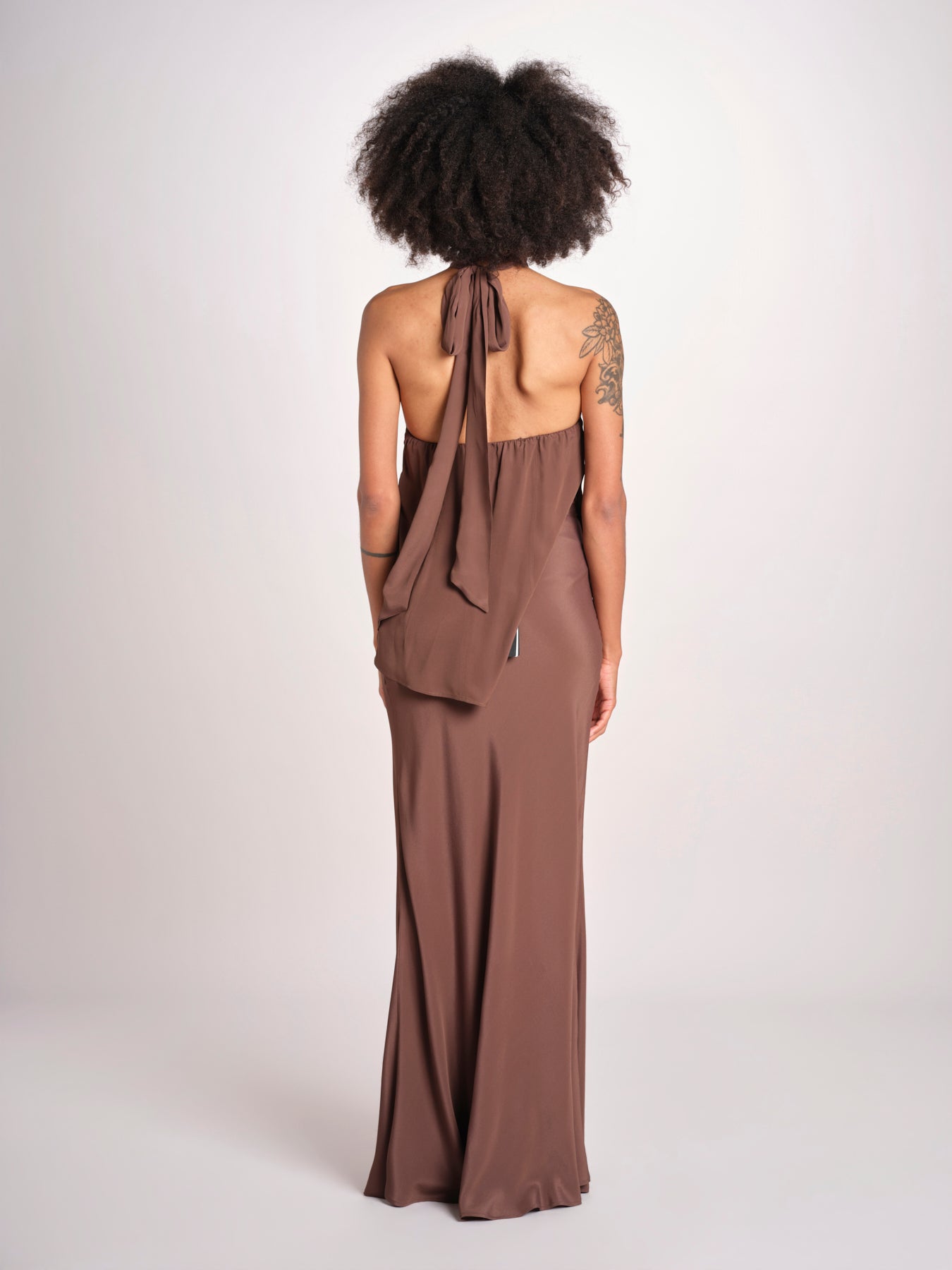 top in seta collo alto con nodo 41350-412 CACAO 69 federica tosi 
