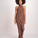 top in seta collo alto con nodo 41350-412 CACAO 69 federica tosi 