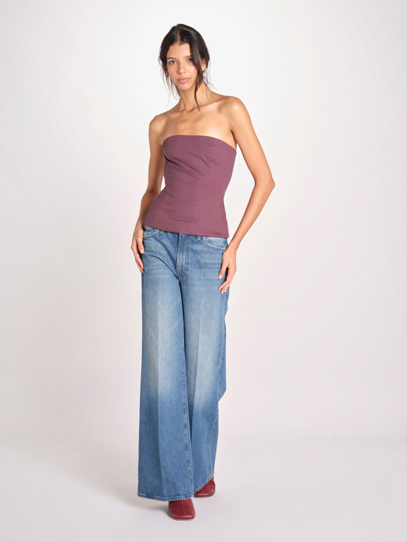 top bustier in cotone 41360-400 MELANZANA 18 federica tosi 