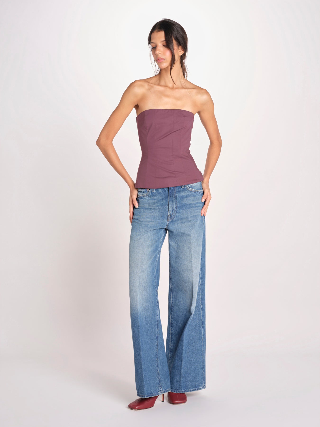top bustier in cotone 41360-400 MELANZANA 18 federica tosi 