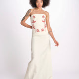 abito lungo con bustier ricamato ANOUK JA018 MILK fortela 