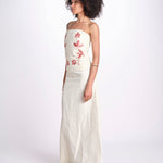 abito lungo con bustier ricamato ANOUK JA018 MILK fortela 