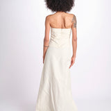 abito lungo con bustier ricamato ANOUK JA018 MILK fortela 