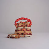 CROSSBODY mini bag macrame G12W-0001-3382 BORDEAUX guanabana 