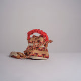 CROSSBODY mini bag macrame G12W-0001-3382 BORDEAUX guanabana 