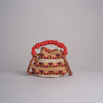 CROSSBODY mini bag macrame G12W-0001-3382 BORDEAUX guanabana 