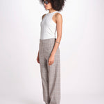 pantalone in principe di galles 16P005CO251 P671 BROWN MULTI ines de la fressange 