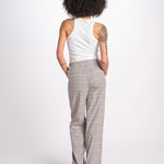 pantalone in principe di galles 16P005CO251 P671 BROWN MULTI ines de la fressange 