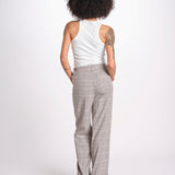 pantalone in principe di galles 16P005CO251 P671 BROWN MULTI ines de la fressange 