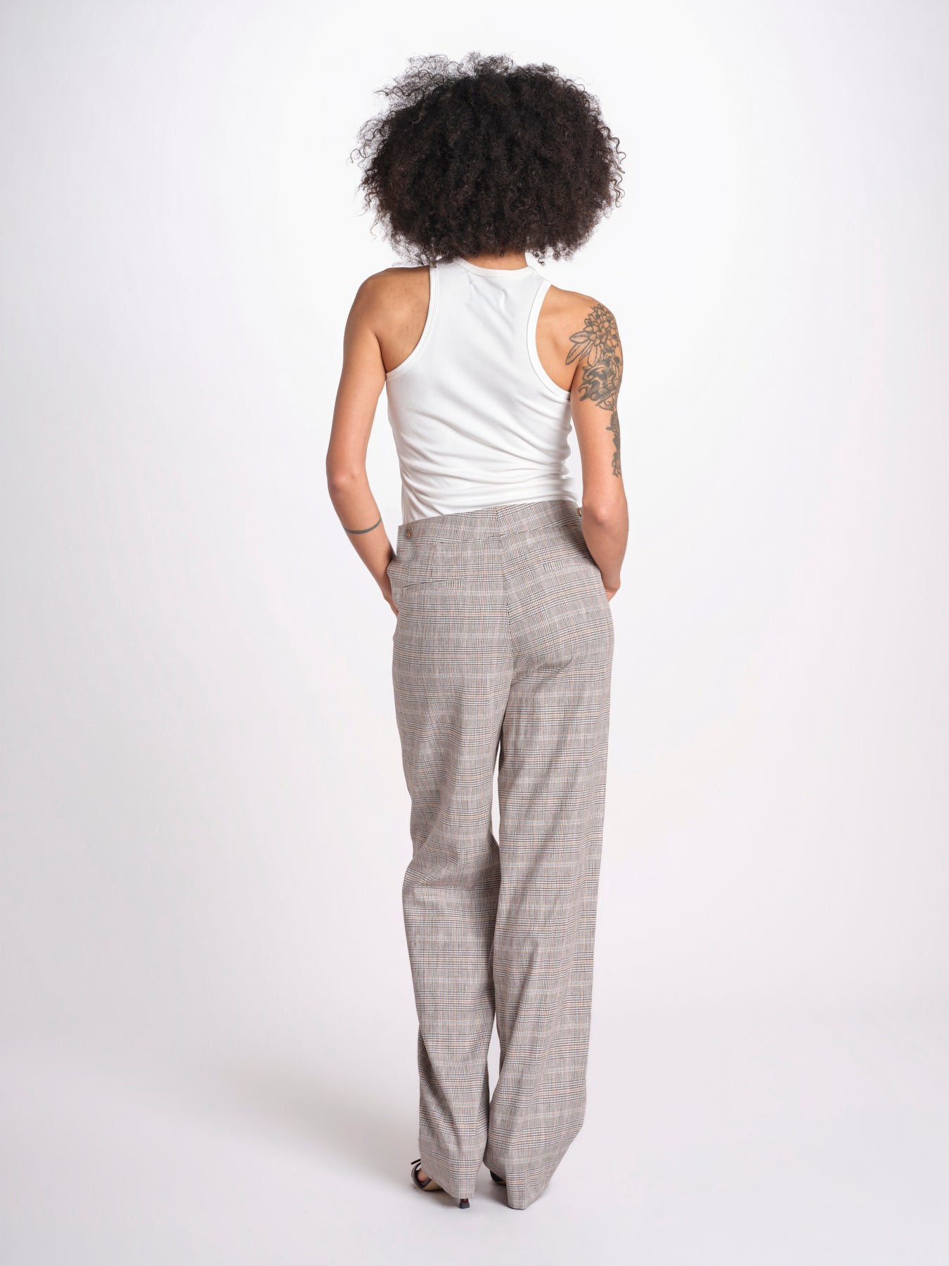 pantalone in principe di galles 16P005CO251 P671 BROWN MULTI ines de la fressange 