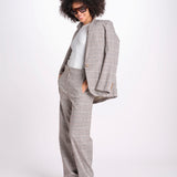 pantalone in principe di galles 16P005CO251 P671 BROWN MULTI ines de la fressange 