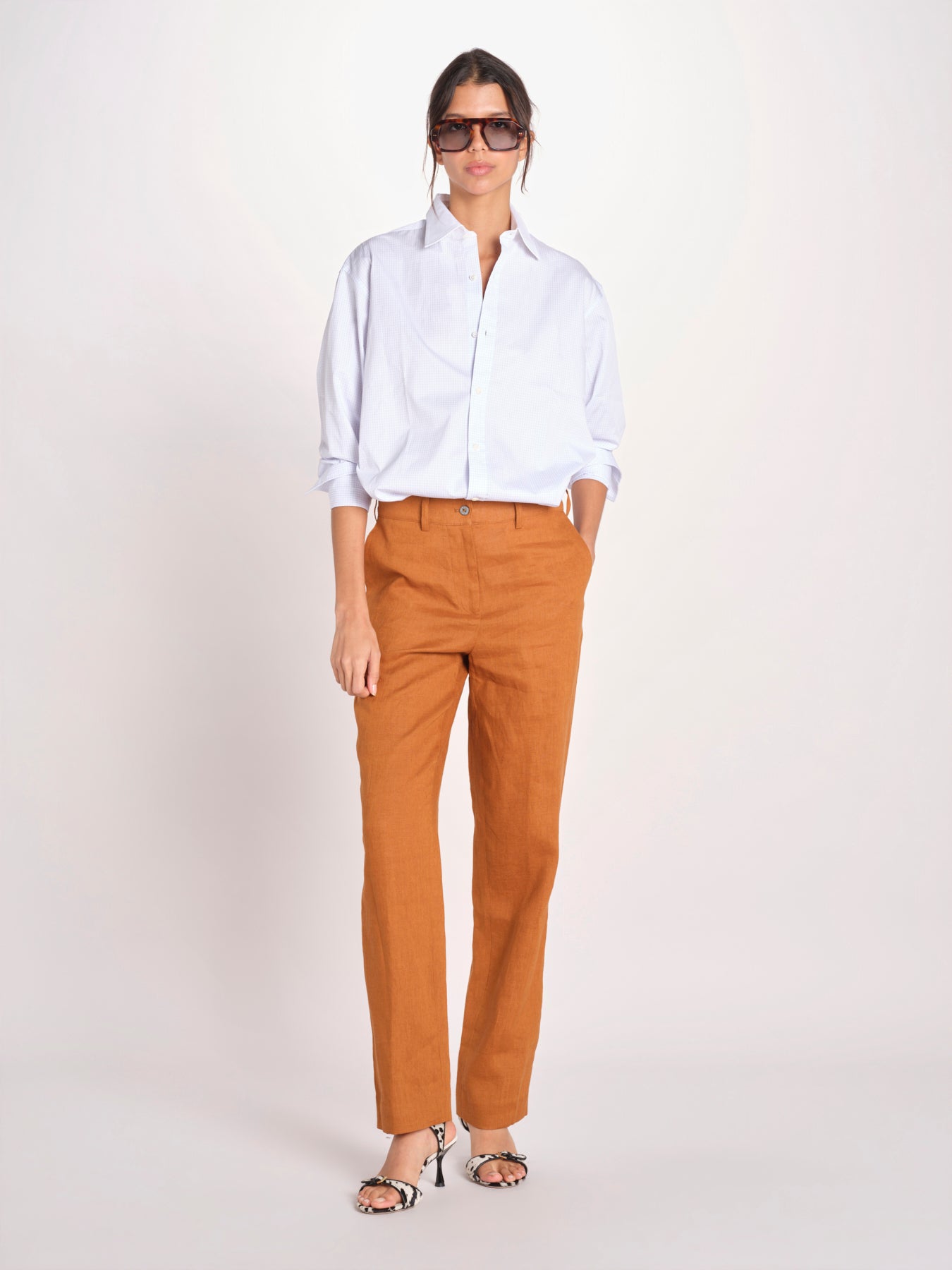 Pantalone over 16P013LI011 P632 CHESTNUT ines de la fressange 