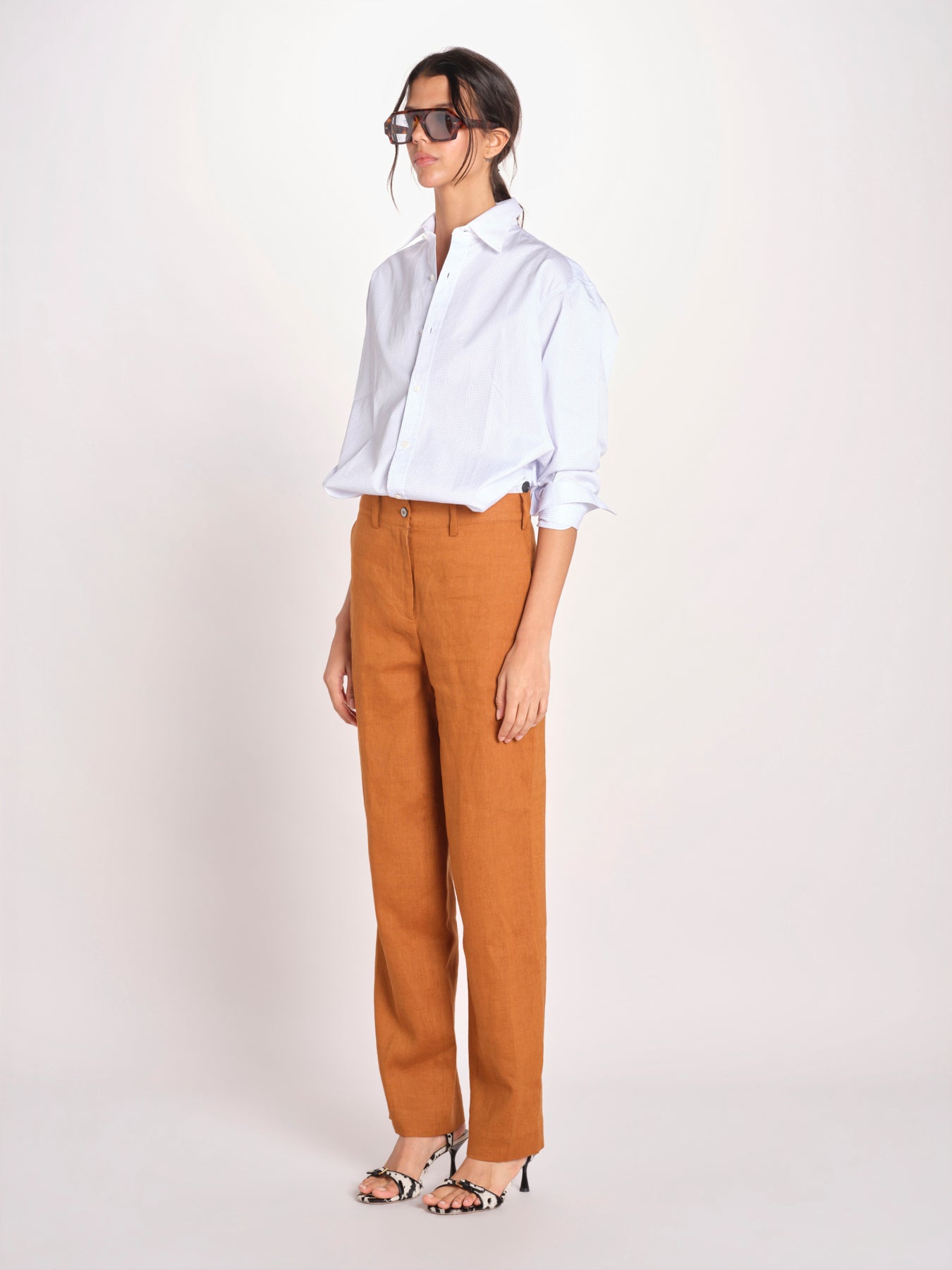 Pantalone over 16P013LI011 P632 CHESTNUT ines de la fressange 