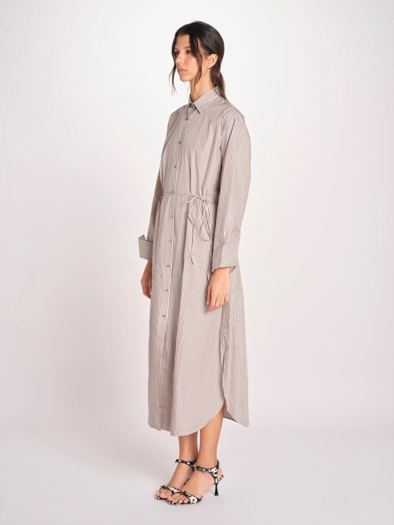 chemisier a righe 16R537CO253 P158 BROWN ines de la fressange 