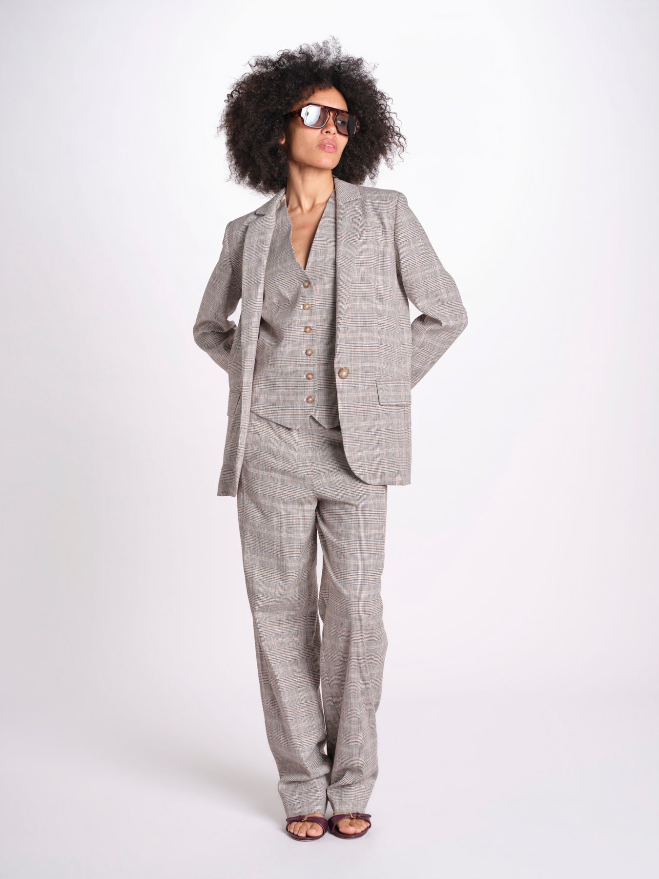 blazer in galles 16V005CO0251 P671 BROWN MULTI ines de la fressange 